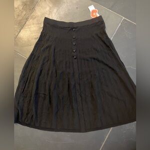 CIDER Women’s Size 2 XL Viscose Nylon Elegant Black Pleated Skirt